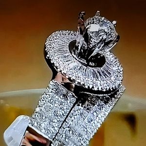 2 Piece Zircon Wedding Engagement Ring Set Size 8 New with Gift Box